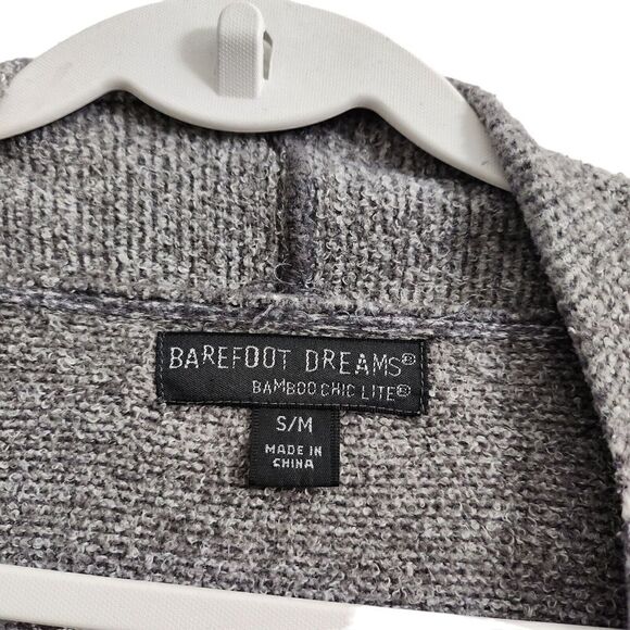 BAREFOOT DREAMS Bamboo Chic Lite Calypso Wrap Cardigan Sweater 436 Gray S/M - Picture 2 of 9
